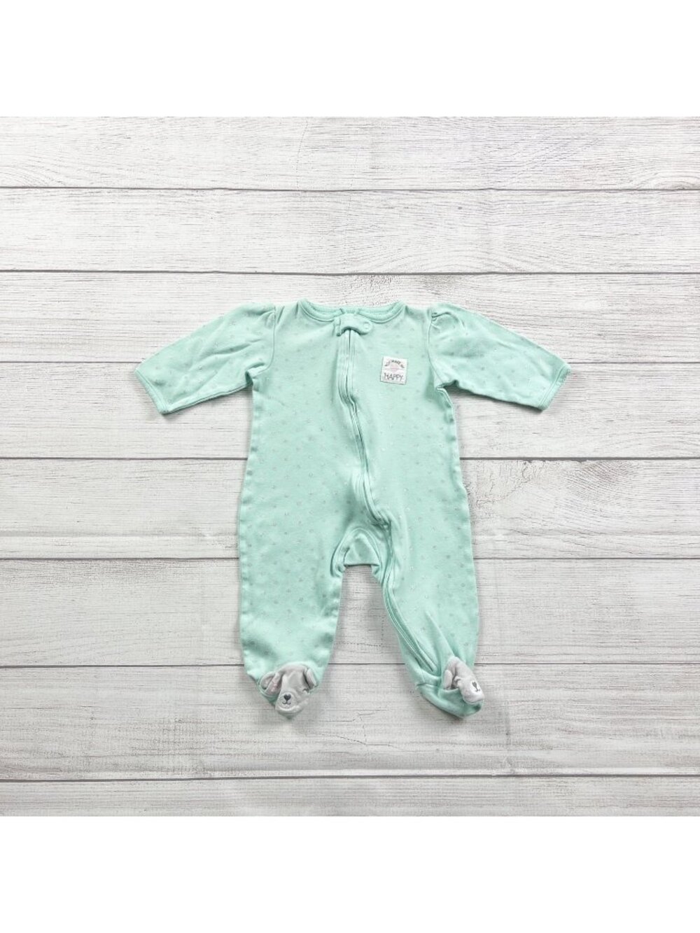 Just One You By Carter's Baby Footed Pajamas Mint Green Long Sleeve 3-6 Months